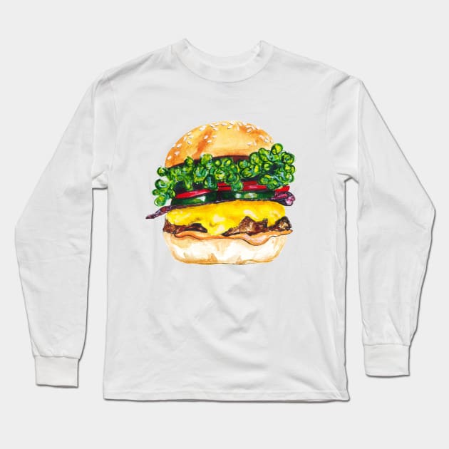 Burger Long Sleeve T-Shirt by Bridgetdav